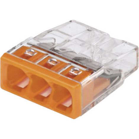 WAGO 2273-203-1 2273 Dosenklemme flexibel: - starr: 0.5-2.5 mm² Polzahl: 3 1 St. Transparent, Orang (1/5)