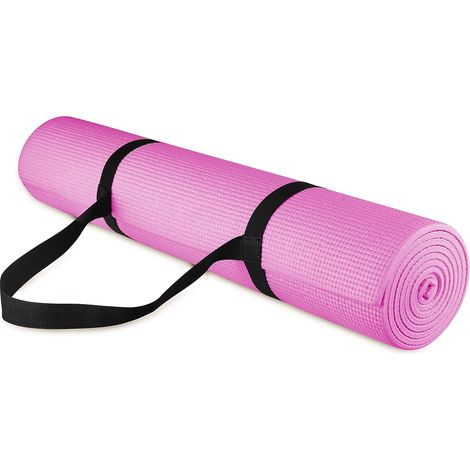 6,35 mm dicke, hochdichte, reißfeste Mehrzweck-Yogamatte mit Tragegurt, erhältlich in verschiedenen Farben