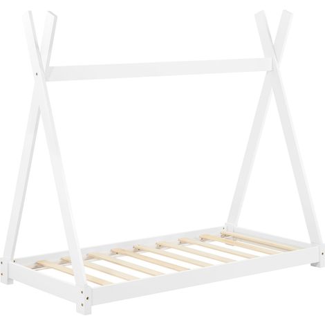 Letto Teepee per bambini con rete a doghe in legno di pino bianco 80 x 160 cm 030002652