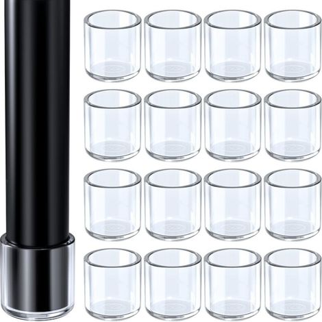Lot de 16 embouts de protection pour pieds de chaise - En silicone - Ronds - Diamètre : 16 mm