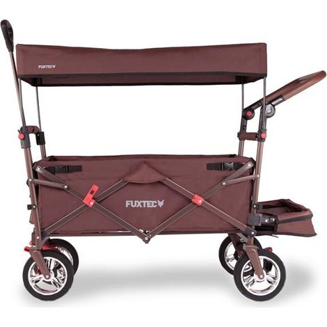 FUXLIFE by FUXTEC Carro de Mano Plegable FX-CT800 Marrón Toldo parasol y espacio de carga ampliado Ideal para jardín y actividades al aire libre (1/5)