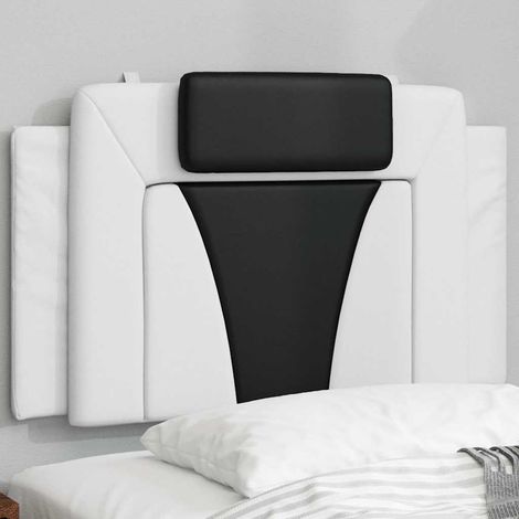 vidaXL Coussin de tête de lit Viana noir et blanc 90 cm similicuir (1/5)