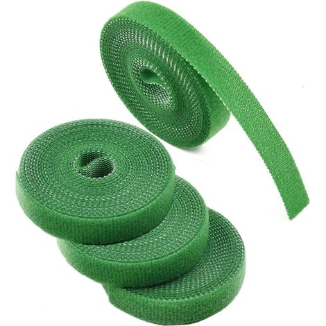 Cravate jardin nylon double face – 5 m x 2 cm – Doux + rugueux – Anti-UV, pluie, gel – Pour plantes, arbres, câbles, organisation – Réutilisable (1/4)