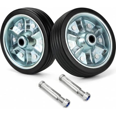 Spare wheel 200 x 50 mm for trailer jockey wheel - increased load capacity 680 kg - solid rubber with steel rim (1/5)