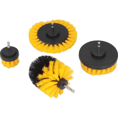 4Pcs Brosse Perceuse Nettoyage 1/4in Six Pans PP Outil pour Baignoire Évier (1/5)