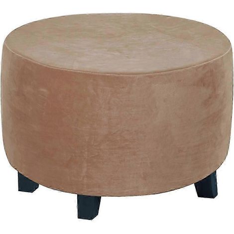 Runder Ottomanen-Überzug, Fußhocker-Überzug, Hocker-Ottomane-Überzug, Polyester-Leather color (1/5)