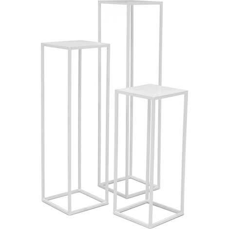 Piédestal métal 30 x 30 cm H 75 cm Int. carré haut blanc mat - dimhaut: H 75 cm - couleur: Blanc neige