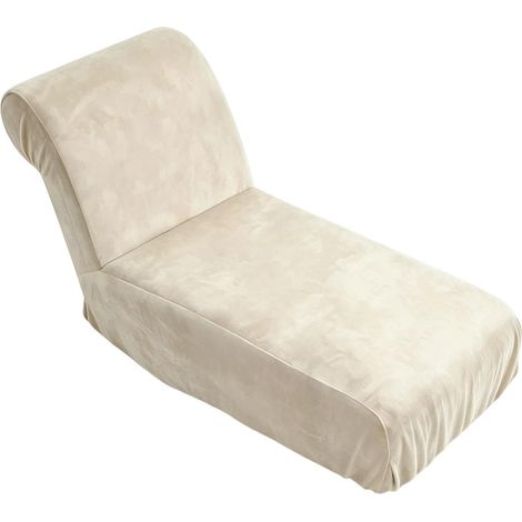 Velvet Chaise Lounge Cover, Machine Washable (White) (1/5)