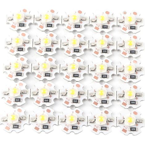25Pcs LED Perles De Lampe 5V LED Puces 200LM 1W Haute Puissance SMD LED Lampe Puce Ampoule pour Home Studio Exposition Foodlight/Spot Ampoule Remplacement(Blanc chaud 3000-3200K) (1/5)