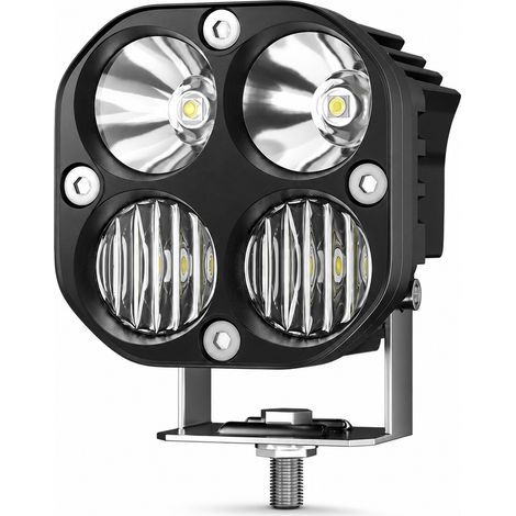 Proiettore di Lavoro LED 40 W Bianco con Illuminazione Fissa per Moto e Veicoli Fuoristrada (1/5)