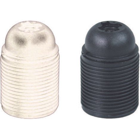Portalampada e27 termoplastico filettato - colore nero