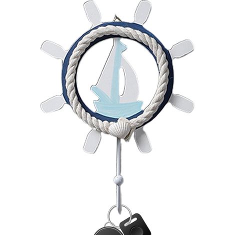 Crochets nautiques, crochets muraux nautiques Porte-serviettes côtier à crochet domestique rustique Crochets muraux décoratifs, crochets chics sur le thème méditerranéen pour salle de bain, chambr (1/5)
