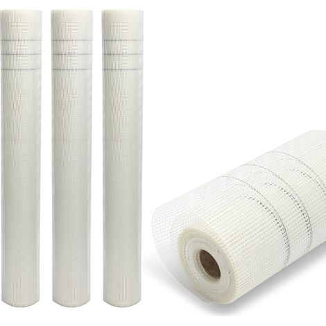 SWANEW Rete in fibra di vetro, tessuto di rinforzo da 150m², tessuto di rinforzo in fibra di vetro, 4x4 mm Bianco
