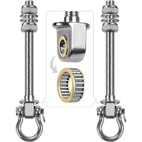 set of lifting hooks with two stainless steel bearings, 180 mm arc (with bearings).