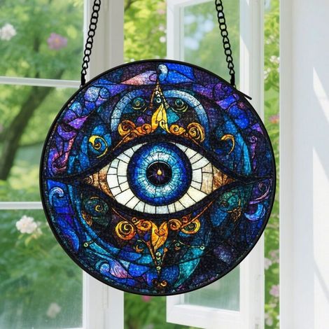 Capteur de soleil en vitrail - décoration spirituelle 9cm (1/4)