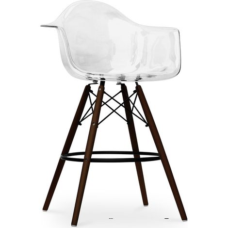 Dunkle Stuhlbeine Darwick Barhocker Grau transparent (1/5)