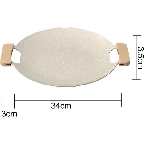 Poêle à pâtisserie ronde pour le camping, poêle à frire antiadhésive, plateau de barbecue avec pince alimentaire et poignée anti-brûlure, réchaud de camping portable (1/5)