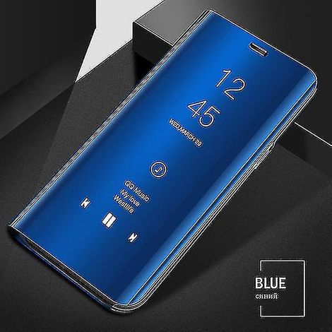 Étui Cuir Flip Aimanté pour Huawei P40 P30 P20 Lite P10 Mate 30 20 Honor 20 10 9x Pro P Smart Z Y9 Prime 2019, Coque Portefeuille avec Miroir Intelligent, Protection Complète