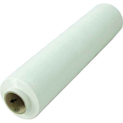 Lot de 6 Film étirable cast manuel opaque blanc 450mm x 270m 20µ présentation renforcée (1/3)