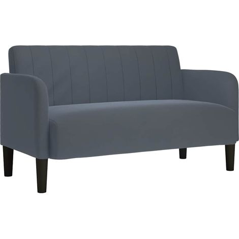 Divano Sofa Divanetto Grigio Scuro 109 cm in Velluto (1/5)