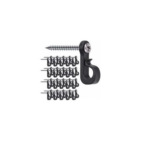 Lot de 40 crochets de suspension pour lumières de Noël avec vis cruciforme pour garage, Nouvel An, fête en plein air, câble facile à démouler et lumières LED féériques, vis larges (1/5)