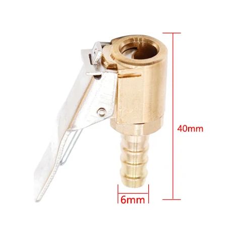 Pompe à air 2 en 1 pour pneus de voiture et camion : mandrin, valve, compresseur d'air, clip de serrage, connecteur et embout de dégonflage.-AquaForge