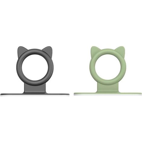 Elevador de asiento de inodoro con asa y gato de silicona - Elevador de tapa de inodoro de 2 piezas para accesorios de baño (1/5)