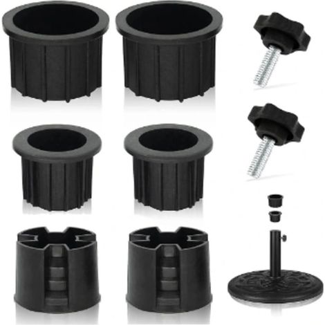 Support de parasol 8 pièces, bague et capuchon de trou, stabilisateur de base pour pied de parasol terrasse, kit de fixation résistant (1/5)