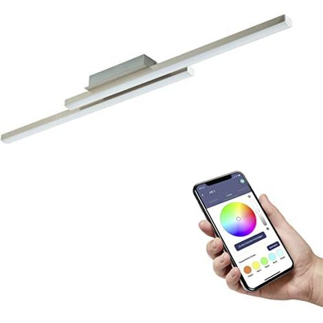 Plafoniera Contemporanea Fraioli-Z Alluminio Nichel Satinato 2 Luci Led 17W (1/4)