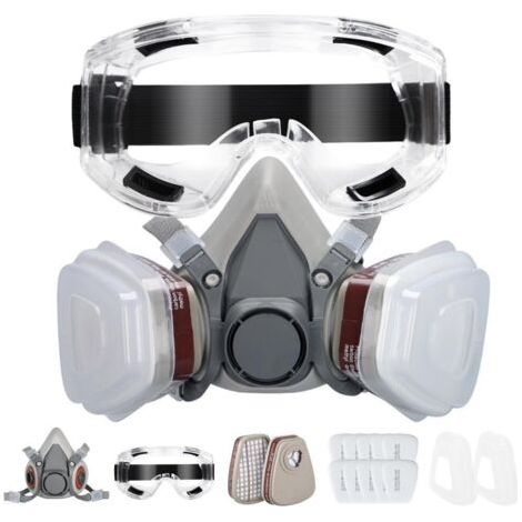 QORVA-KN95 Masque Respiratoire Intégral Avec Filtres, Masque Anti-Poussière En Aérosol De Peinture Réutilisable, Idéal Pour Polissage,Soudure,Graffiti