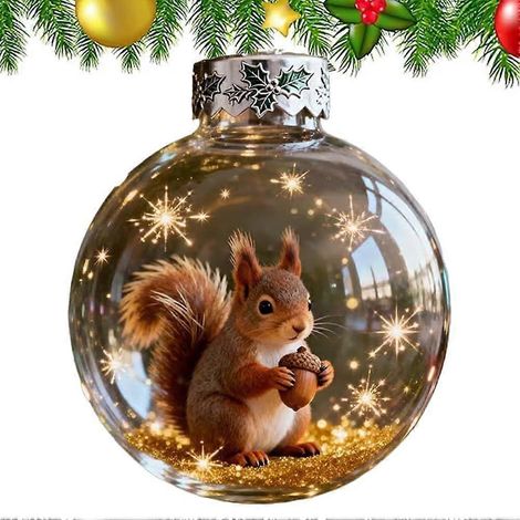 Ornement vache Highland amusant 2025, Boules de Noël transparentes, Décoration à suspendre pour sapin de Noël, 2026 Faune Wo (1/3)
