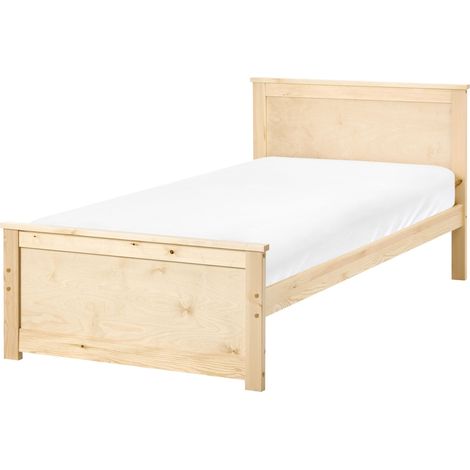 Bett mit Lattenrost Kiefernholz DAUPHIN 90 x 200 cm Hellbraun