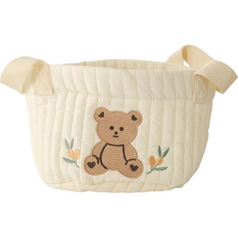 Wäschekorb – Teddybär-Design – Beige – Fürs Baby-/Kinderzimmer – Dekorative Aufbewahrung – 1 Stück (1/5)