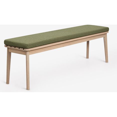 SKLUM Gartenbank 160 cm aus Akazienholz und Kaela-Stoff Helles Akazienbraun