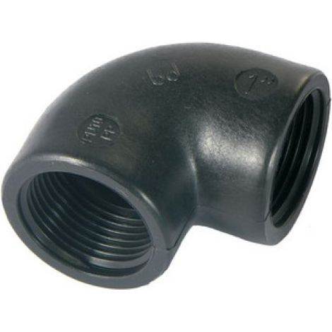 GOMITO A 90° IN PP NERO 3/4&quot