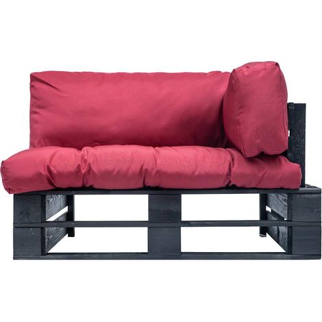 Maison Exclusive - Outdoor-Sofa Paletten mit Kissen in Rot Kiefer (1/5)