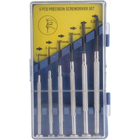 Destornilladores de relojero con corte + Phillips, paquete de 6, Doc 01982