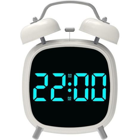 Réveil LED, Réveil numérique, Réveil de bureau, Idéal pour les bureaux et les résidences étudiantes, Bleu Maison & Jardin Décoration Horloge Réveil (1/4)