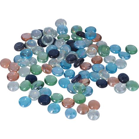 Pierres de verre pour aménagement paysager, aménagement paysager d'aquarium, perles de verre bleues, pierre de cristal, décoration pour aquarium (1/5)