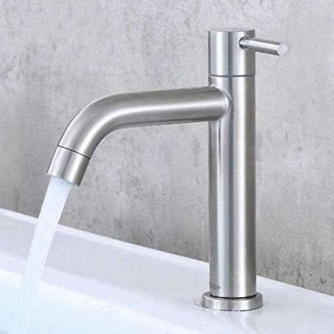 Robinet de lavabo noir - convient aux lavabos de salle de bain, camping-cars, lavabos commerciaux, fermes, etc. - 1 pièce,