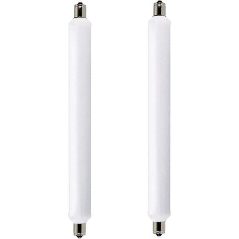 Lot de 2 ampoules LED S15s de 284 mm, 6 W S15 tubulaires T25 180° S15 à double extrémité 284 mm 60 W halogène de remplacement pour miroirs, luminaires sous la cuisine, blanc chaud 3000 K (1/5)