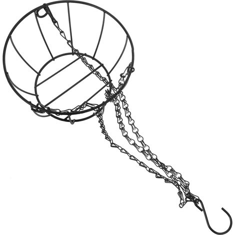 Panier suspendu rond en fer noir UPKOCH au design polyvalent, résistant aux intempéries, (1/5)