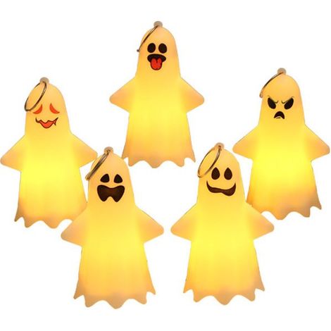 5 Pièces Décoration Fantôme Halloween – Poupées Fantômes Suspendues ou à Poser, Intérieur Extérieur, Effet Effrayant pour Fête (1/5)