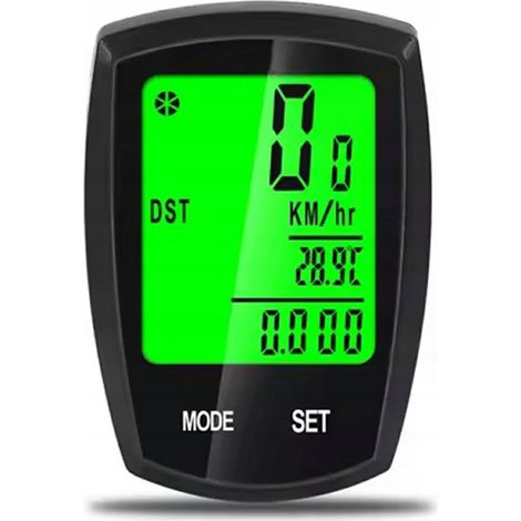 Computer da bici wireless con termometro, modalità notturna e display LCD. (1/4)