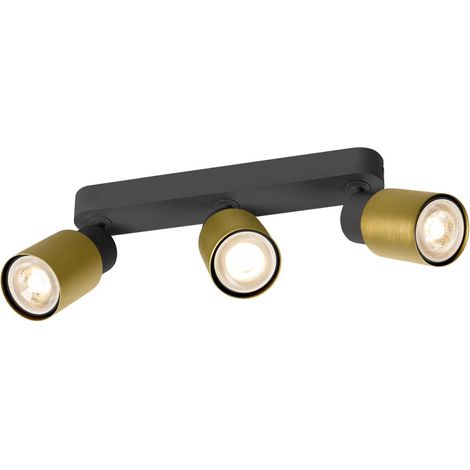 Applique et plafonnier PURI 2.0 Tube long triple 6W GU10 noir/or - SLV - 1008321 (1/2)