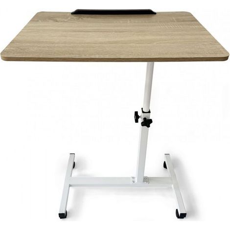 Table d'appoint - JUANIO - Multifonction inclinable - Hauteur réglable 59-89 cm - Plateau 0-90° - Roulettes avec frein (1/5)