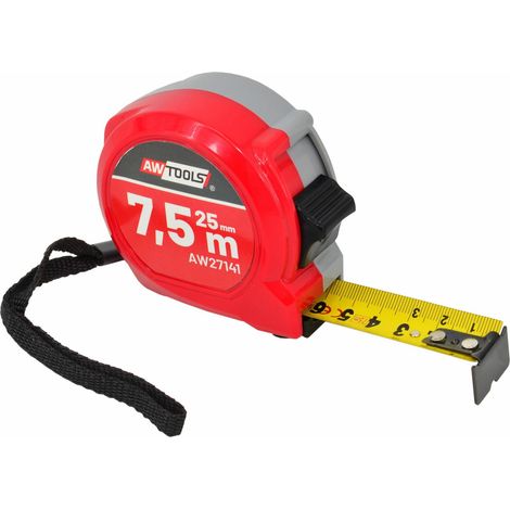 Mètre ruban awtools compact double verrouillage nylon jaune (1/2)