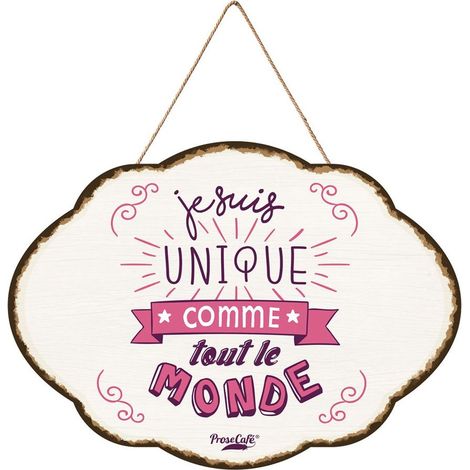 Décoration murale en bois à suspendre Je suis unique