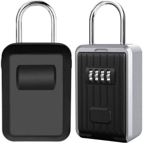 Boite à Clé Sécurisée Montage Mural Boite a Clef avec Code Numérique à 4 Chiffres, Extra Grande Lock Box Coffre a Clefs Exterieur avec Anse, Format XL Boîte à Clés à Code (Noir),de dyk. (1/4)