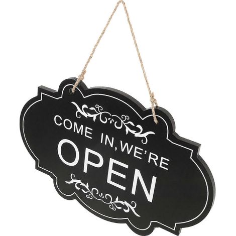 Panneaux « Ouvert/Fermé », décorations de porte en bois, ensemble commercial de 5 accessoires de suspension (1/5)